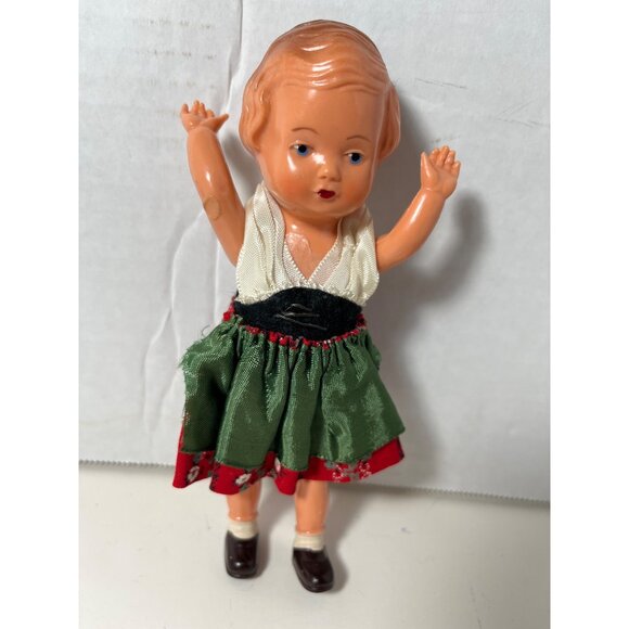 Edi Germany 1950’s Folk Doll Celluloid Traditional National Costume 7” - Picture 7 of 7